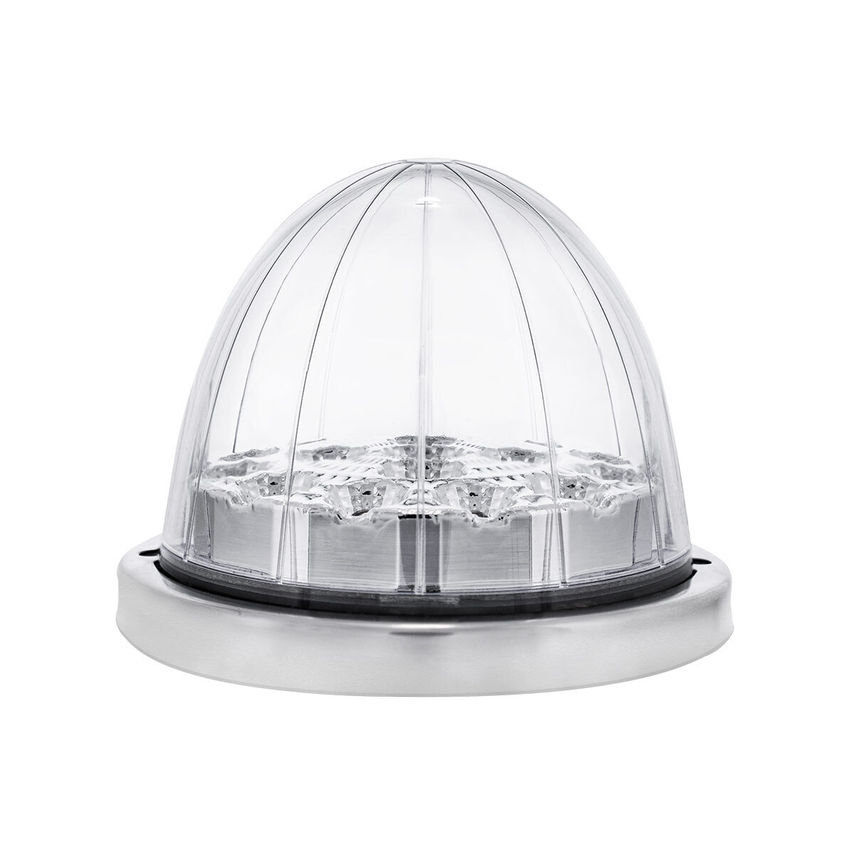17 LED Watermelon Dual Function Double Fury Light Flush Mount Kit With Low Profile SS Bezel-Red & Blue LED