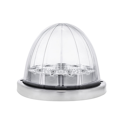 17 LED Watermelon Dual Function Double Fury Light Flush Mount Kit With Low Profile SS Bezel-Red & Blue LED