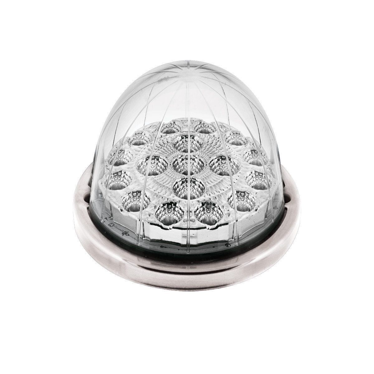 17 LED Watermelon Dual Function Double Fury Light Flush Mount Kit With Low Profile SS Bezel-Red & Blue LED