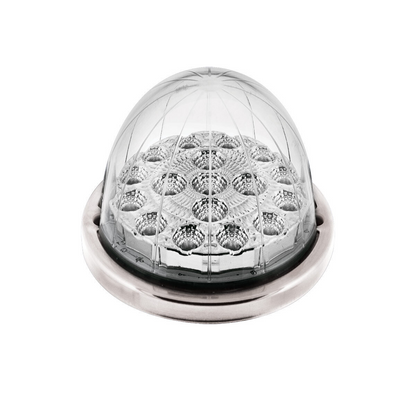 17 LED Watermelon Dual Function Double Fury Light Flush Mount Kit With Low Profile SS Bezel-Red & Blue LED