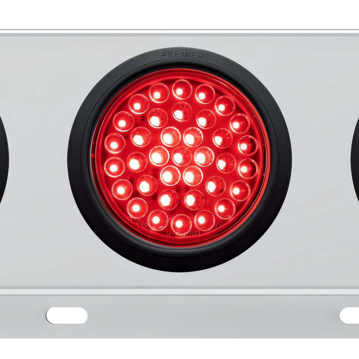3-3/4" Bolt Pattern Deluxe SS Spring Loaded Bar W/6X 36 LED 4" Light -Red LED & Lens (Pair)