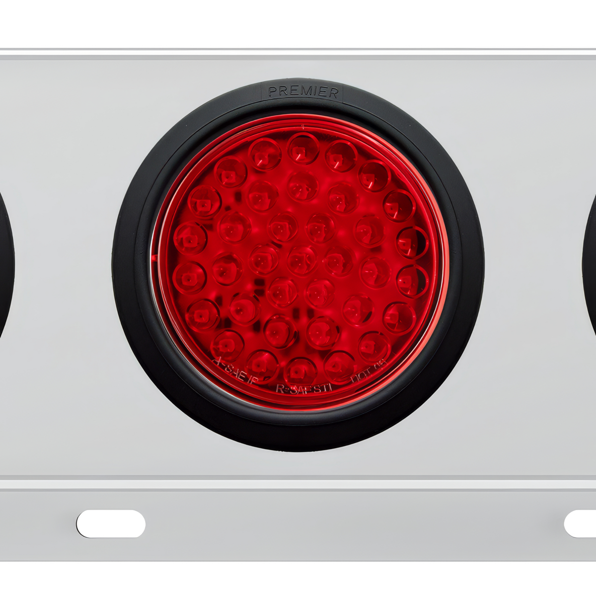 3-3/4" Bolt Pattern Deluxe SS Spring Loaded Bar W/6X 36 LED 4" Light -Red LED & Lens (Pair)