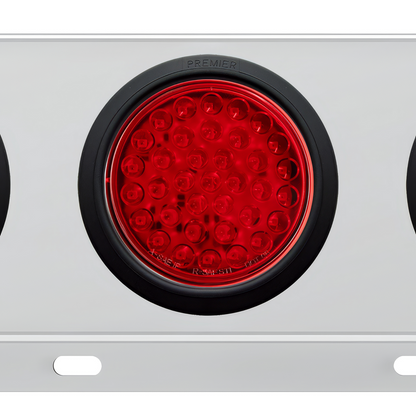 3-3/4" Bolt Pattern Deluxe SS Spring Loaded Bar W/6X 36 LED 4" Light -Red LED & Lens (Pair)