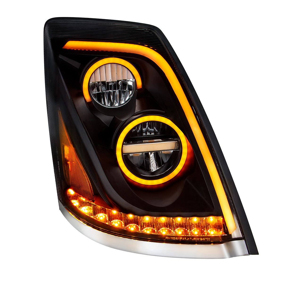 Blackout LED Headlight for 2003-2017 Volvo VN/VNL - Passenger