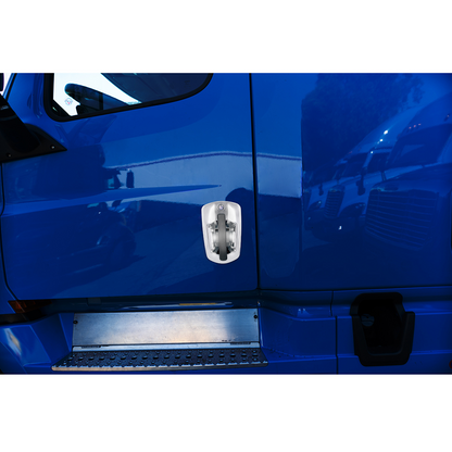 6 LED Chrome Door Handle Cover For 2018-2026 Freightliner Cascadia - Driver, White LED