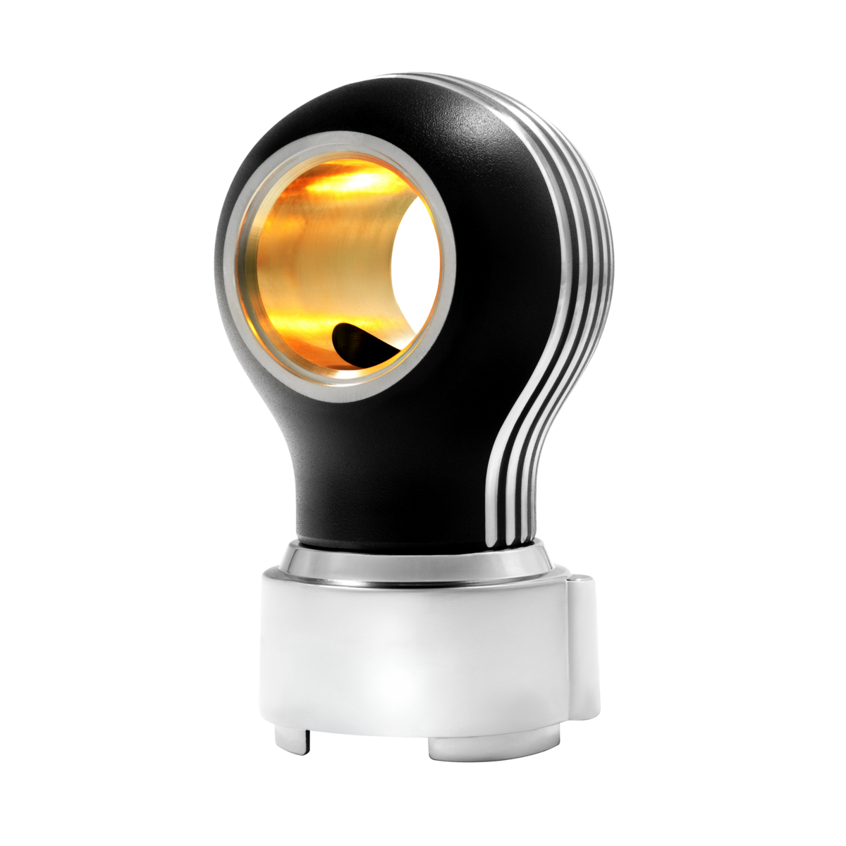 Thread-On Matte Black Carolina Gearshift Knob With LED 9/10 Speed Adapter-Amber LED