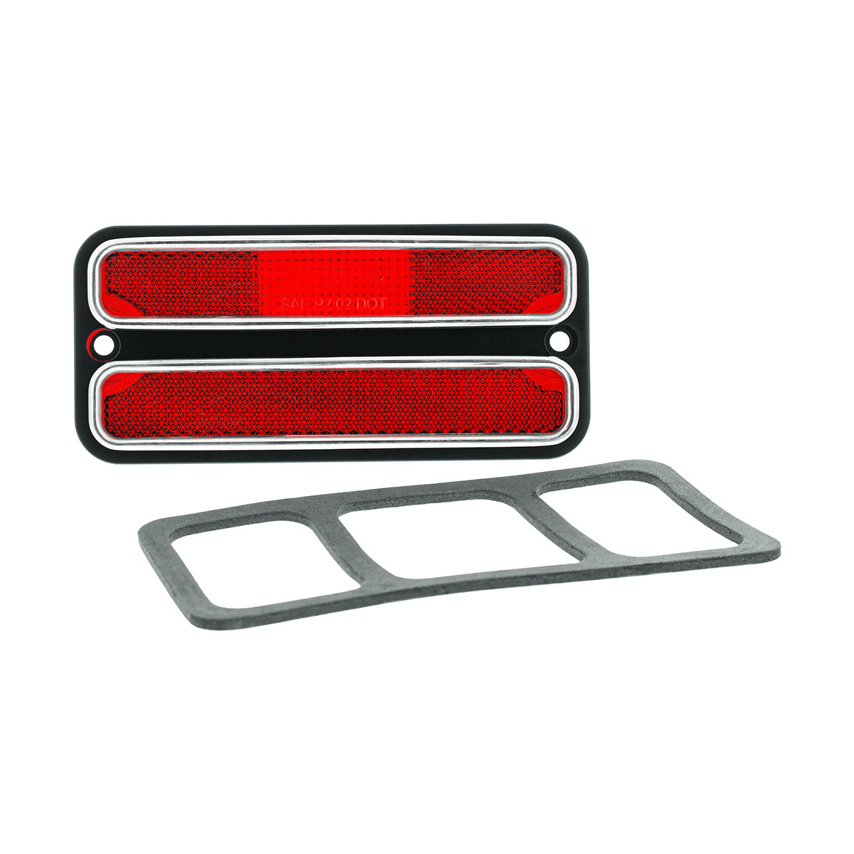 Deluxe Side Marker Light With Stainless Steel Trim For 1968-1972 Chevrolet & GMC Truck-Red Lens