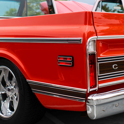 Deluxe Side Marker Light With Stainless Steel Trim For 1968-1972 Chevrolet & GMC Truck-Red Lens