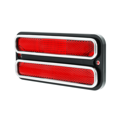 Deluxe Side Marker Light With Stainless Steel Trim For 1968-1972 Chevrolet & GMC Truck-Red Lens