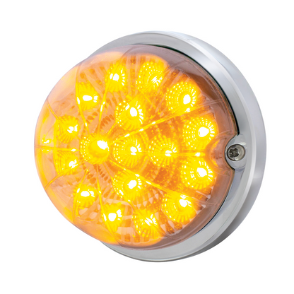17 LED Dual Function Watermelon Clear Reflector Flush Mount Kit - Amber LED/Clear Lens