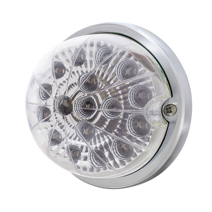 17 LED Dual Function Watermelon Clear Reflector Flush Mount Kit - Amber LED/Clear Lens
