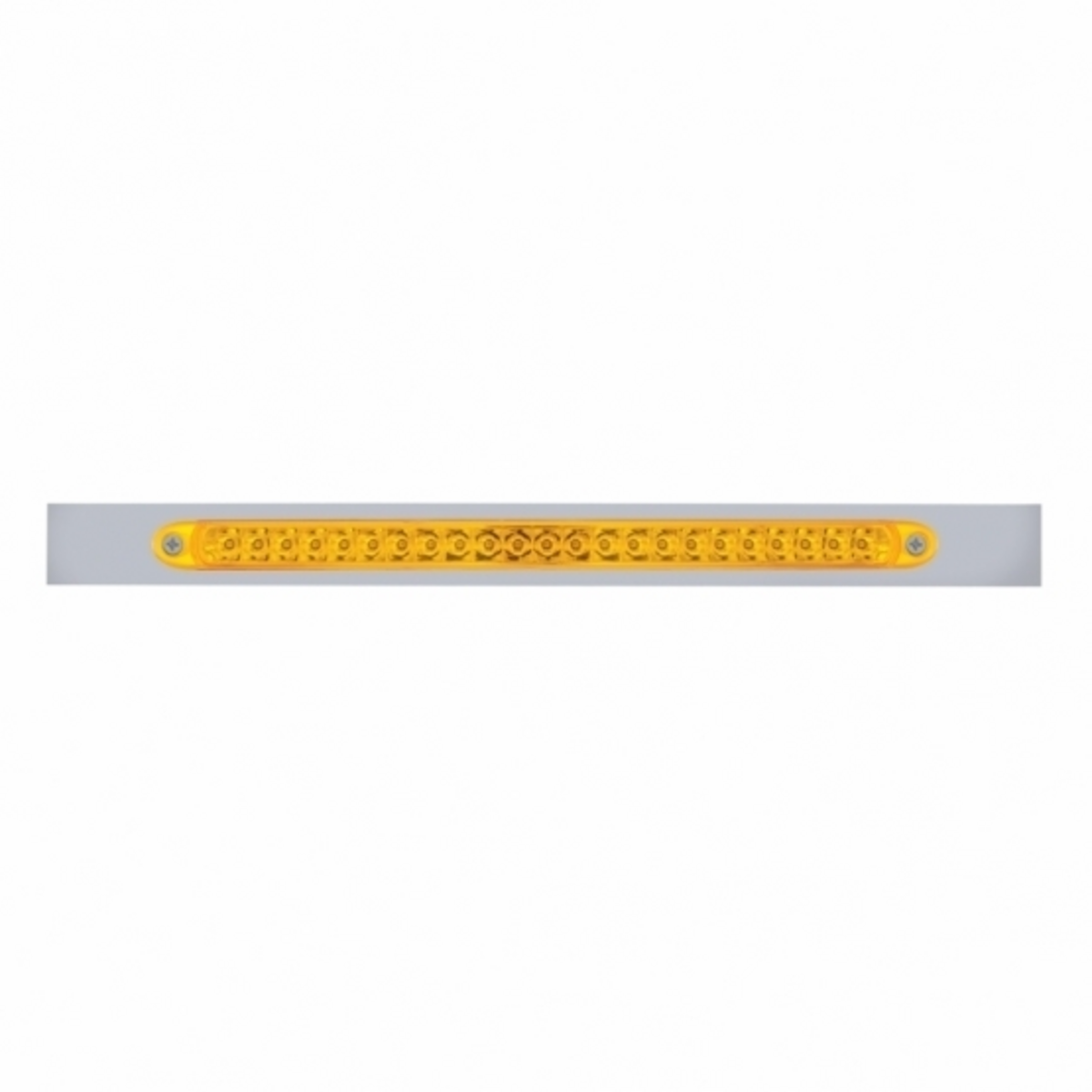 Chrome Top Mud Flap Plate With 23 LED 17" Reflector Light Bar - Amber LED/Amber Lens (Each)