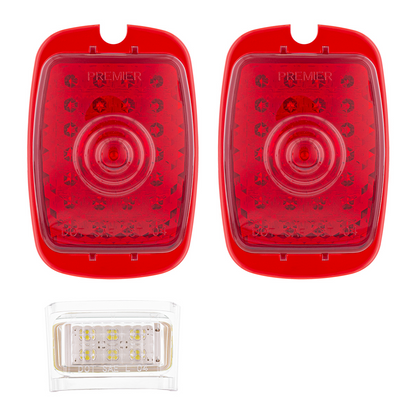27 LED Tail Light With 6 LED LP Light Set For Chevy Passenger Car (1937-1938) & Truck (1940-1953) (Pair)