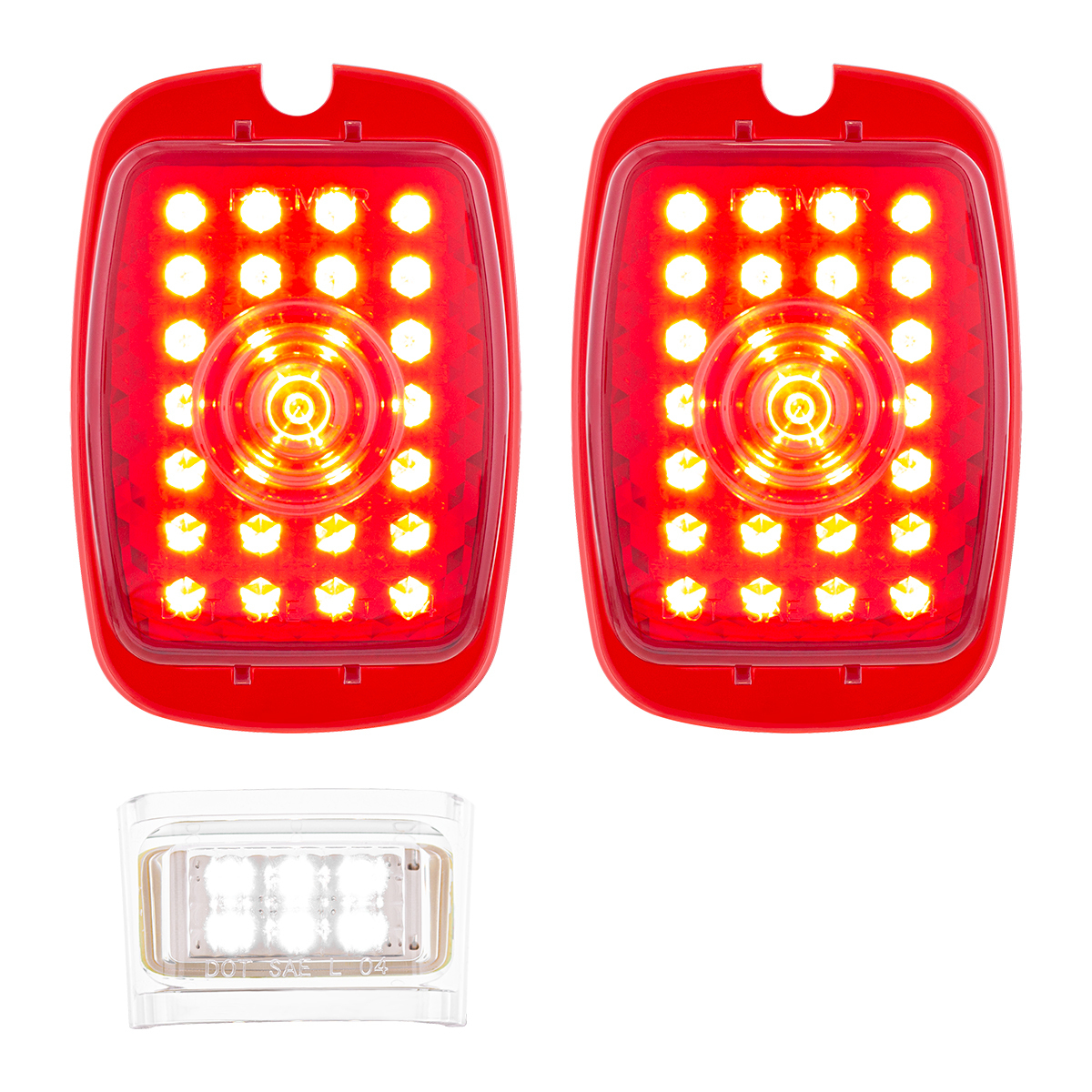 27 LED Tail Light With 6 LED LP Light Set For Chevy Passenger Car (1937-1938) & Truck (1940-1953) (Pair)