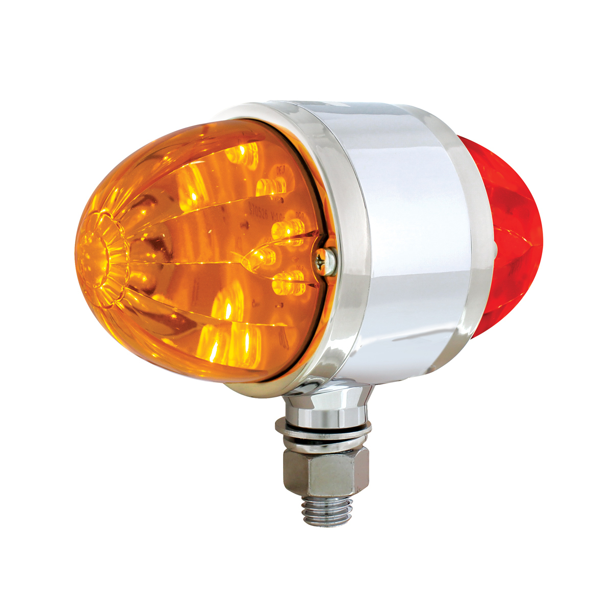 34 LED Dual Function Watermelon Double Face Light - Amber & Red LED/Amber & Red Lens