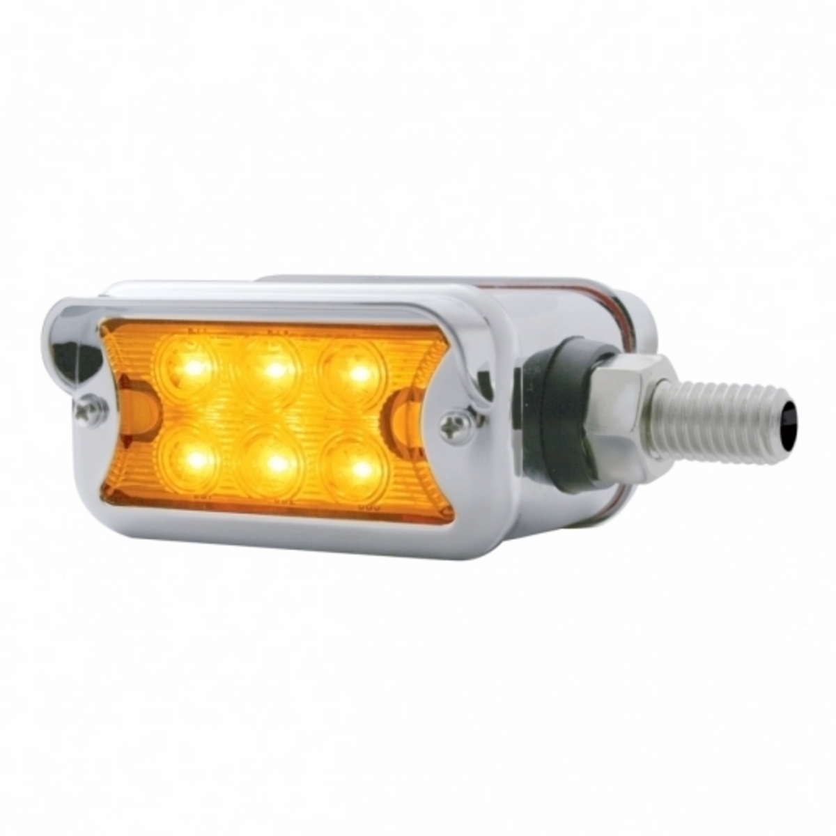 12 LED Dual Function Double Face Light W/Visor - Horizontal Mount - Amber LED/Amber Lens