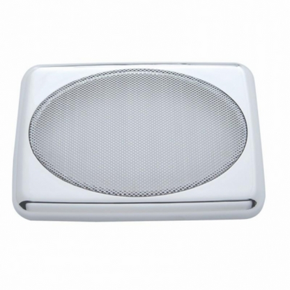 Chrome 7" X 4-7/8" Speaker Cover For Various Peterbilt Models, Snap-On (Card of 2)
