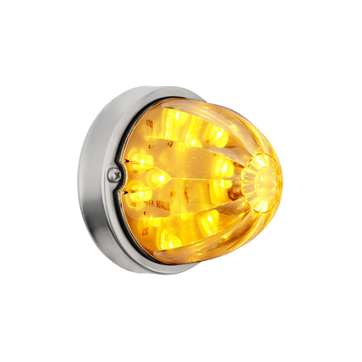 17 LED Dual Function Watermelon Flush Mount Kit - Amber LED/Clear Lens