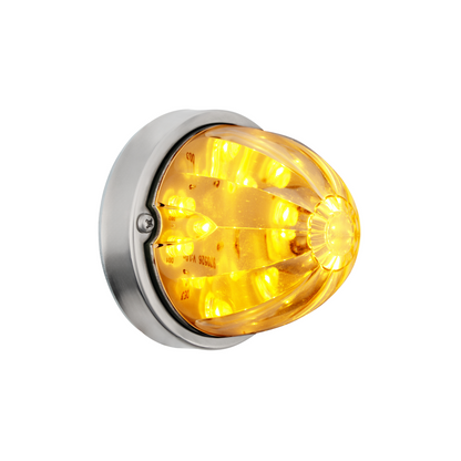 17 LED Dual Function Watermelon Flush Mount Kit - Amber LED/Clear Lens