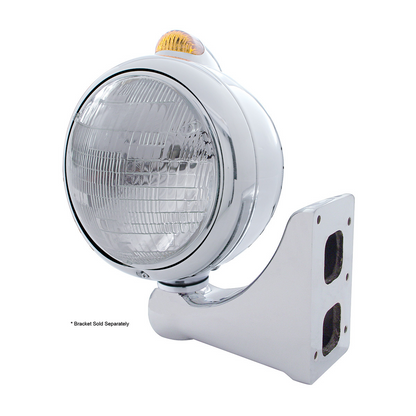 Chrome Guide 682-C Headlight 6014 & Dual Mode LED Signal - Amber Lens