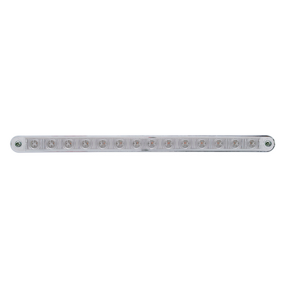 14 LED 12" Auxiliary strip Light With Bezel - White LED/Clear Lens