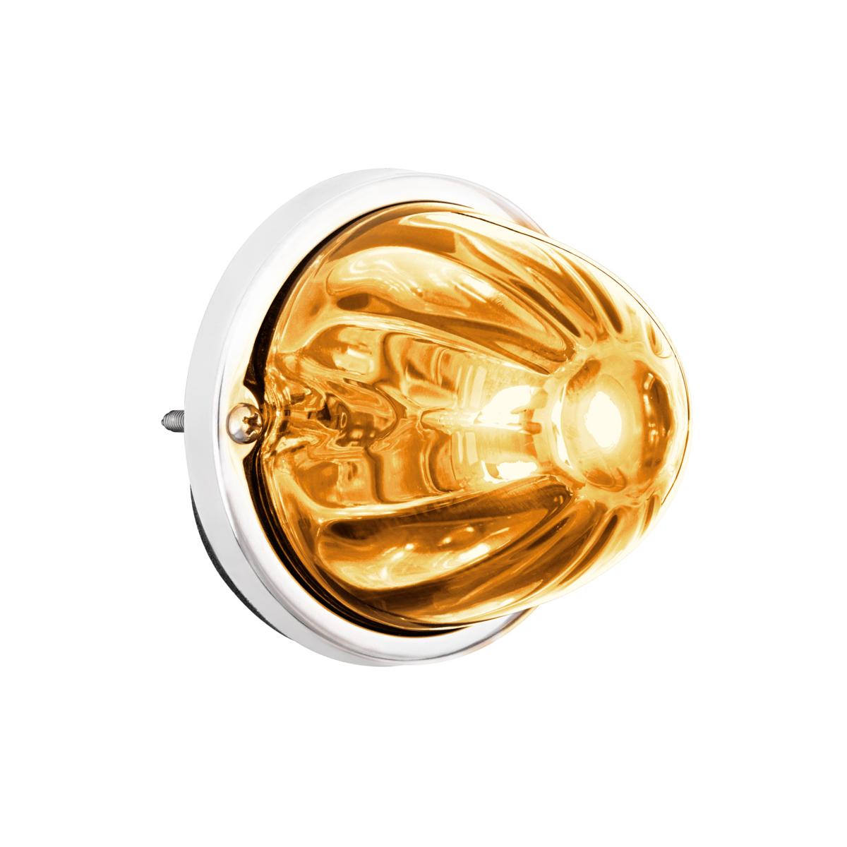 360-Degree Double Fury LED Bulb Glass Watermelon Flush Mount Kit-Amber & White LED