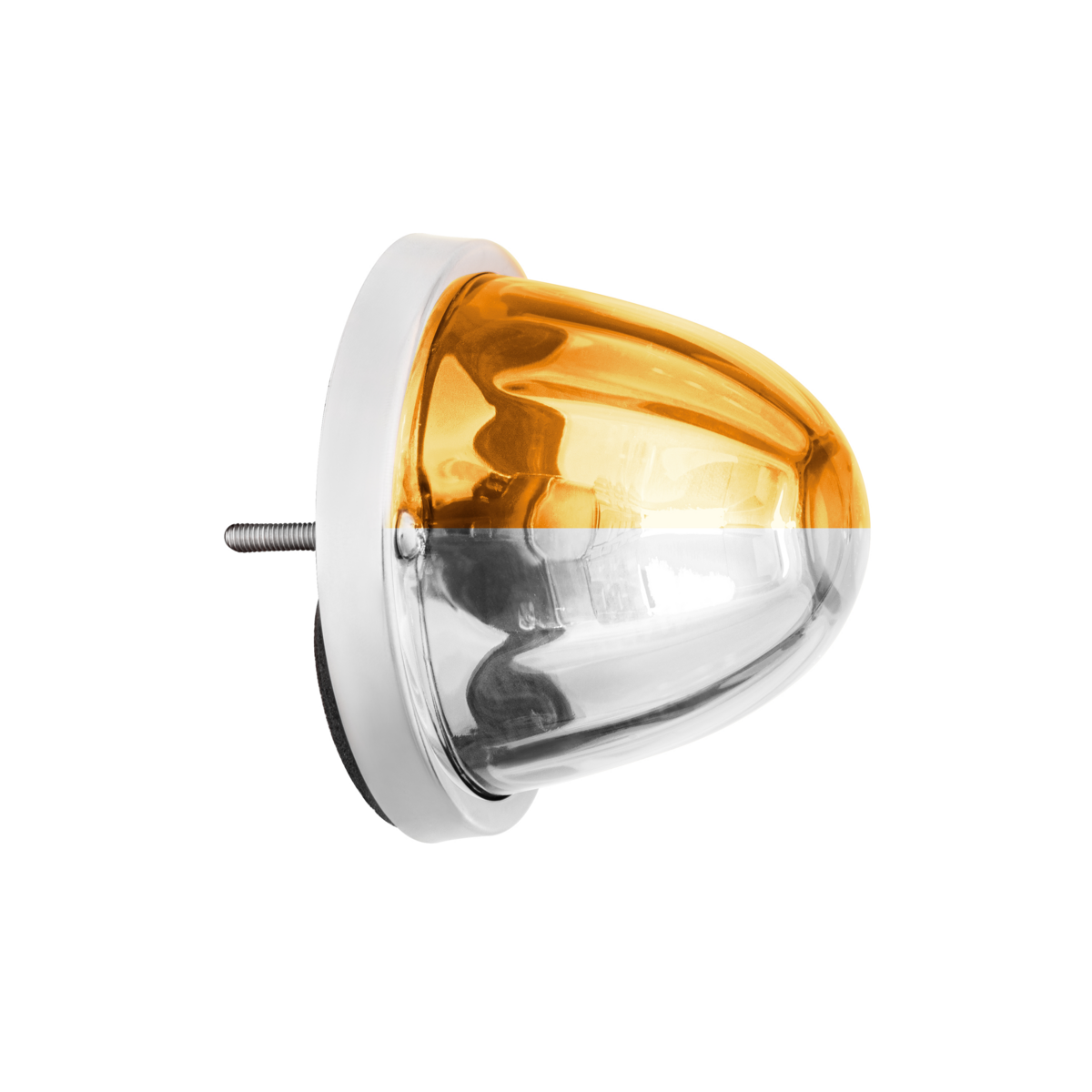 360-Degree Double Fury LED Bulb Glass Watermelon Flush Mount Kit-Amber & White LED