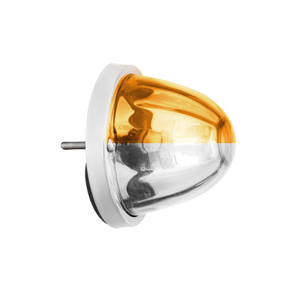 360-Degree Double Fury LED Bulb Glass Watermelon Flush Mount Kit-Amber & White LED