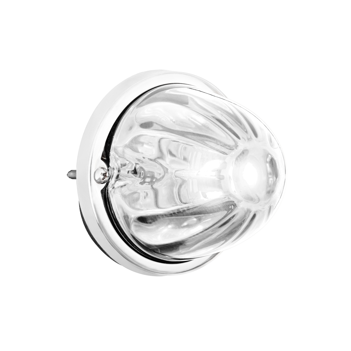 360-Degree Double Fury LED Bulb Glass Watermelon Flush Mount Kit-Amber & White LED