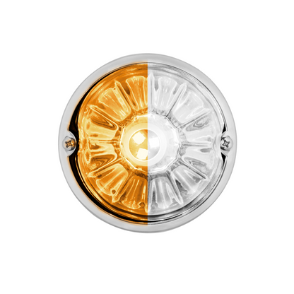 360-Degree Double Fury LED Bulb Glass Watermelon Flush Mount Kit-Amber & White LED