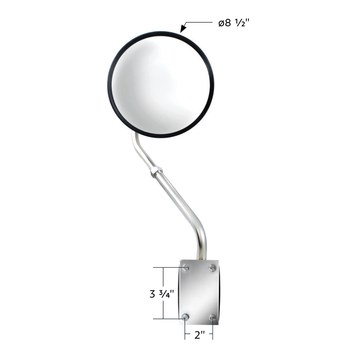 Stainless Steel Hood Mount Mirror