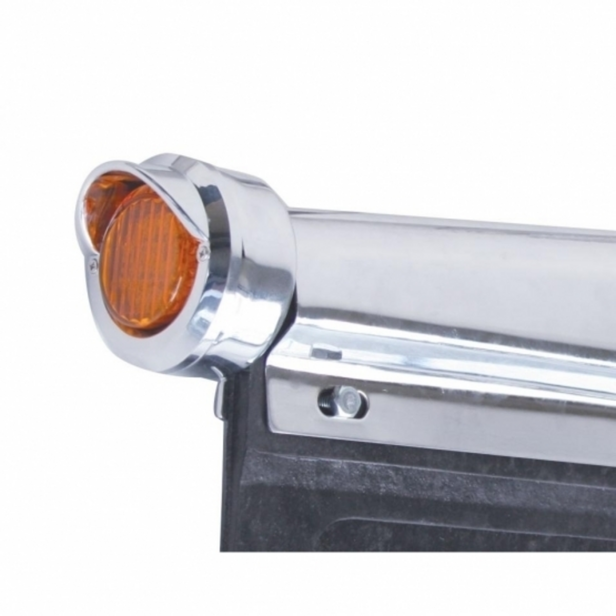 9 LED Mud Flap Hanger End Light With Visor - Amber LED/Amber Lens