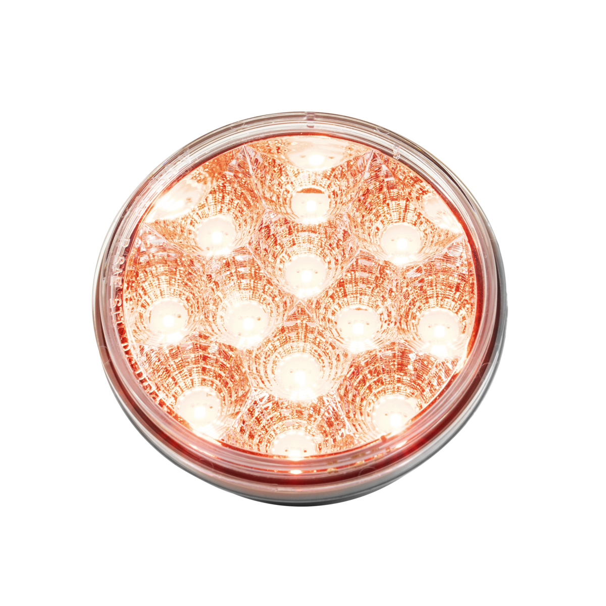 12 LED 4" Round Reflector Light (Stop, Turn & Tail) - Red LED/Clear Lens