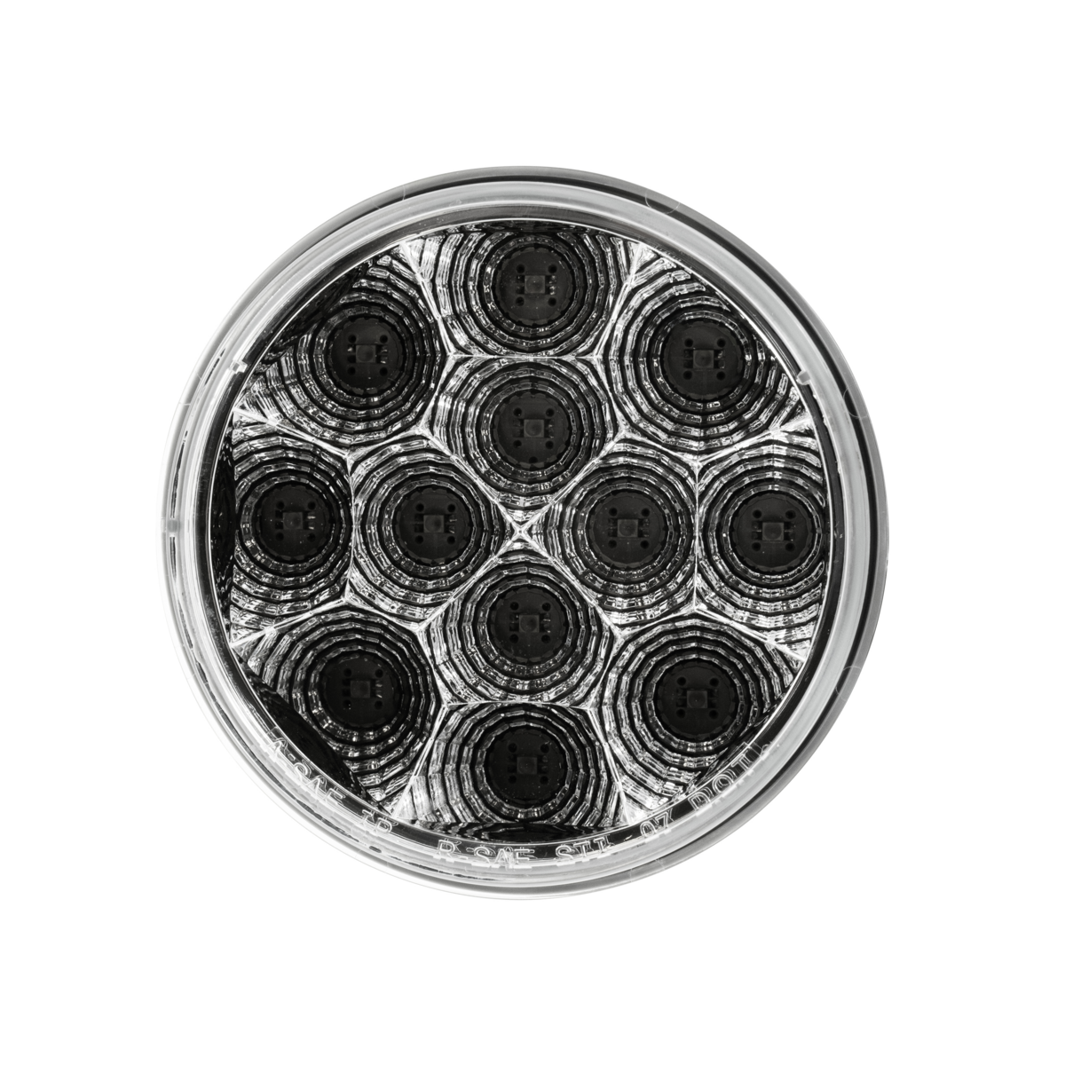12 LED 4" Round Reflector Light (Stop, Turn & Tail) - Red LED/Clear Lens