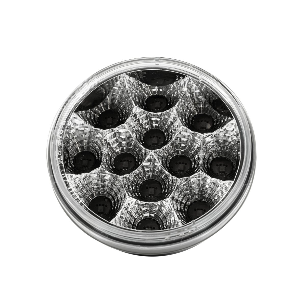 12 LED 4" Round Reflector Light (Stop, Turn & Tail) - Red LED/Clear Lens