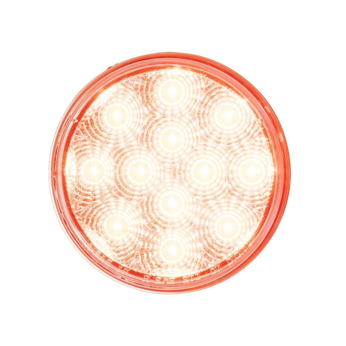 12 LED 4" Round Reflector Light (Stop, Turn & Tail) - Red LED/Clear Lens