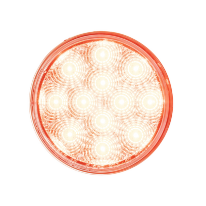 12 LED 4" Round Reflector Light (Stop, Turn & Tail) - Red LED/Clear Lens