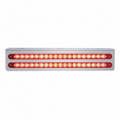 12-3/4" Stainless Light Bracket With 2X 19 LED 12" Light Bars - Red LED/Red Lens