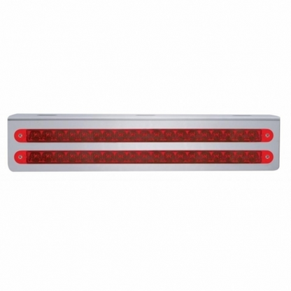 12-3/4" Stainless Light Bracket With 2X 19 LED 12" Light Bars - Red LED/Red Lens