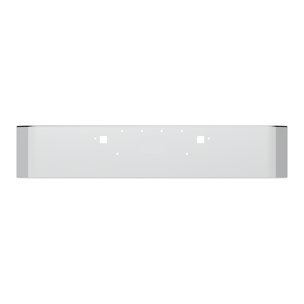 SS Clad Aluminum Bumper For 2008-2023 Peterbilt 389 - Curved Ends