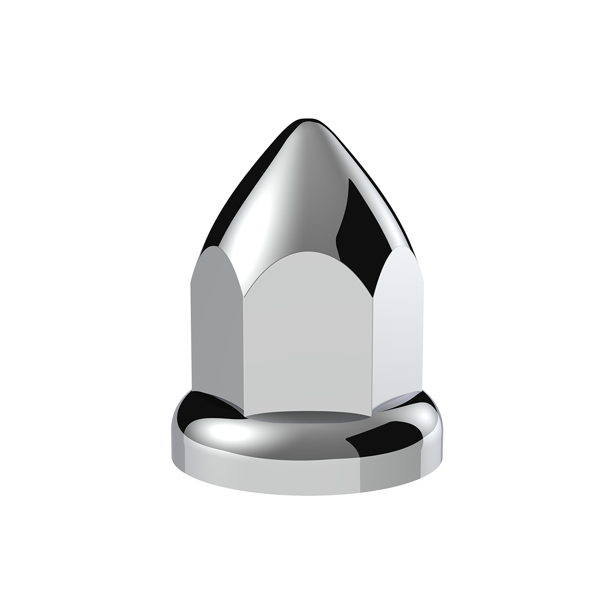 33mm X 2-3/8" Chrome Plastic Bullet Nut Cover With Flange - Push-On (Bulk)
