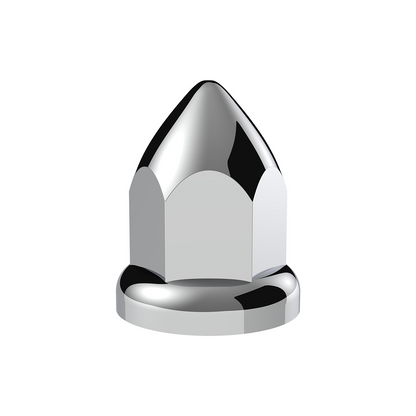 33mm X 2-3/8" Chrome Plastic Bullet Nut Cover With Flange - Push-On (Bulk)