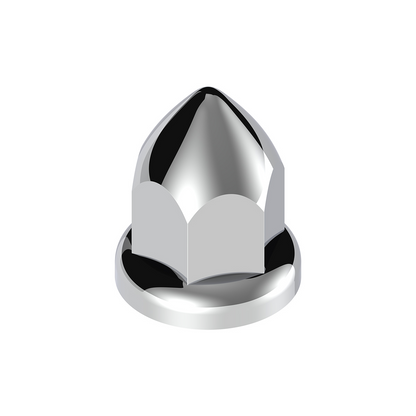 33mm X 2-3/8" Chrome Plastic Bullet Nut Cover With Flange - Push-On (Bulk)