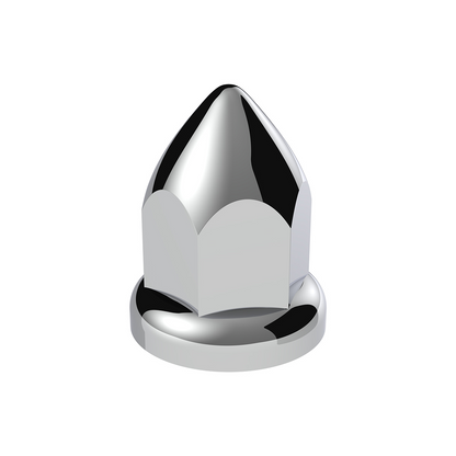 33mm X 2-3/8" Chrome Plastic Bullet Nut Cover With Flange - Push-On (Bulk)