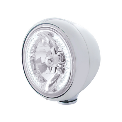 Stainless Steel Guide 682-C Style Headlight H4 Bulb With 34 White LED