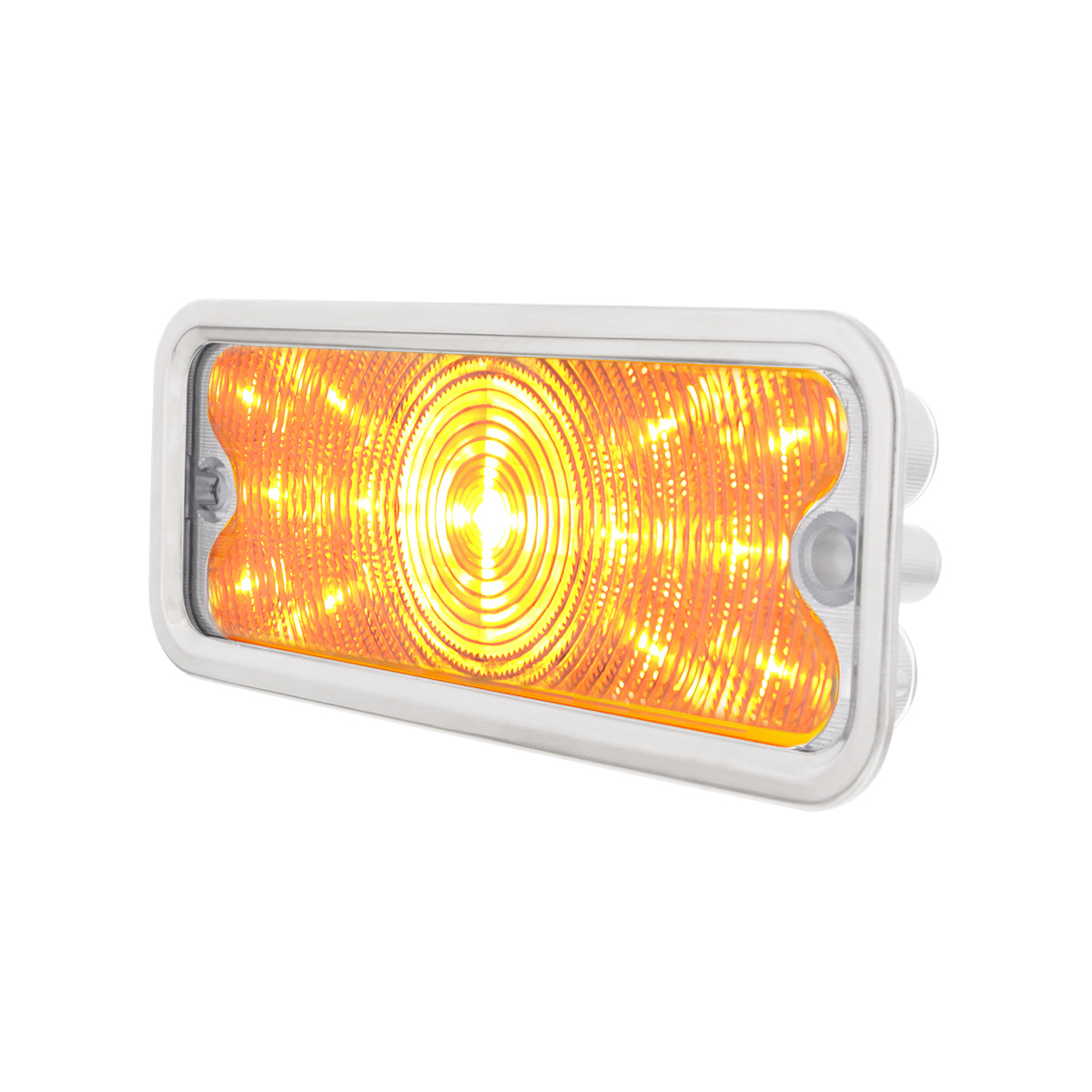 17 Amber LED Front Parking Light With SS Trim For 1973-80 Chevy & GMC Truck, L/H - Clear Lens