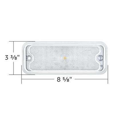 17 Amber LED Front Parking Light With SS Trim For 1973-80 Chevy & GMC Truck, L/H - Clear Lens