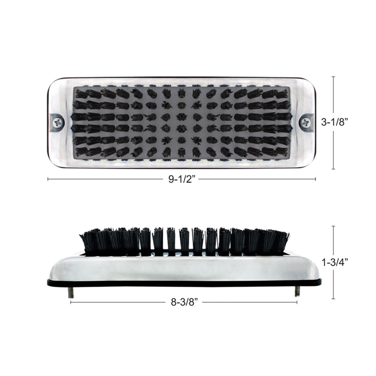Stainless Shoe/Boot Scraper With Nylon Brush - Blue Brush