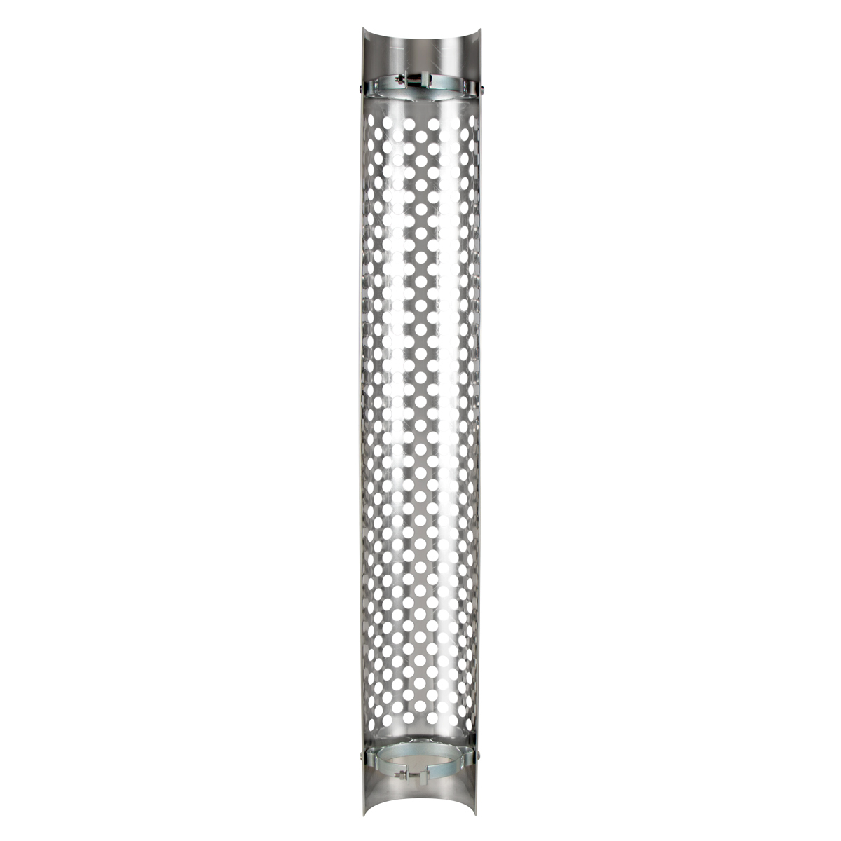 48" Tall 180 Degree Stainless Exhaust Muffler Shield For 5" Diameter Exhaust - Round Slot