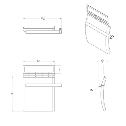 24" X 27" 430 Stainless Quarter Fender With Tube Bracket Set (Pair)